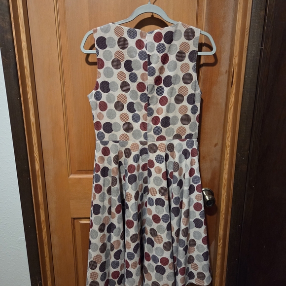 Miss Lulo Multicolor Polka Dot Midi Dress - Picture 3 of 3